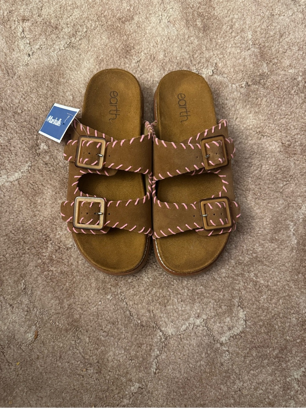 Earth Suede Genuine Leather Sandals Size: 8.5